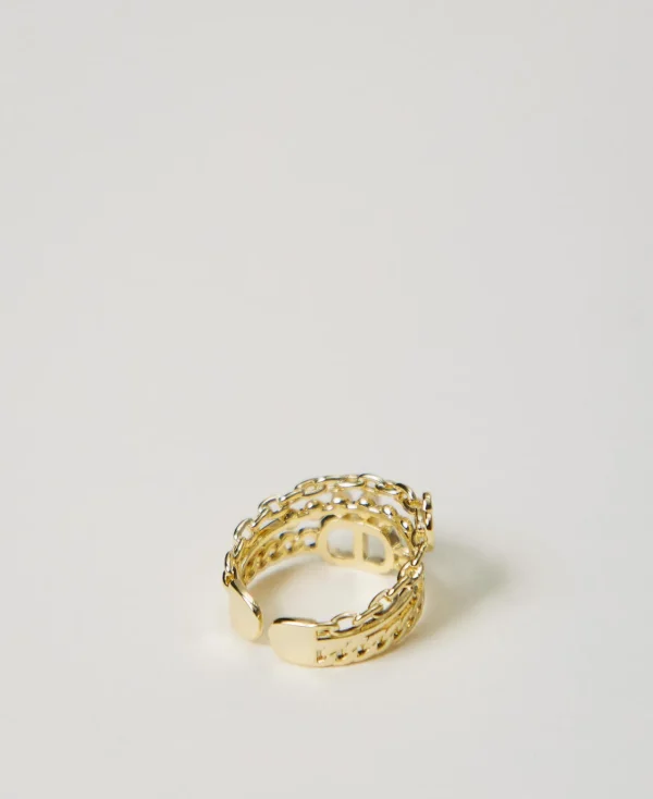 Bijoux*TWINSET Milano Bague Avec Perles Et Oval T New Gold