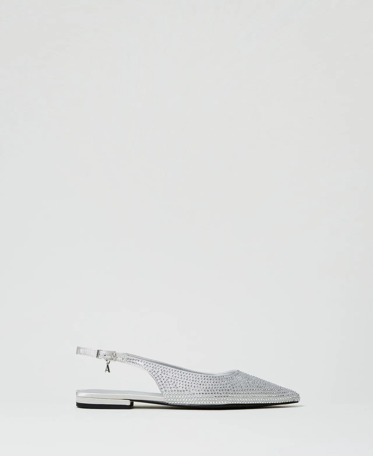 ballerines_slingbacks_ave_0.webp Ballerines Et Mocassins | Chaussures Plates*TWINSET Milano Ballerines Slingbacks Avec Strass Gris Fumé