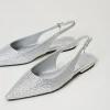 Ballerines Et Mocassins | Chaussures Plates*TWINSET Milano Ballerines Slingbacks Avec Strass Gris Fumé