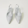Ballerines Et Mocassins | Chaussures Plates*TWINSET Milano Ballerines Slingbacks Avec Strass Gris Fumé