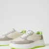 baskets_color_block_2.webp Chaussures Plates | Baskets*TWINSET Milano Baskets Color Block Bicolore Blanc Optique/Vert « Soft Lime »