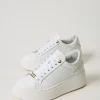 baskets_en_cuir_2.webp Chaussures Plates | Baskets*TWINSET Milano Baskets En Cuir Blanc