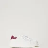 baskets_en_cuir_avec_logo_0.webp Chaussures*TWINSET Milano Baskets En Cuir Avec Logo Bicolore Blanc Optique/Red Plum