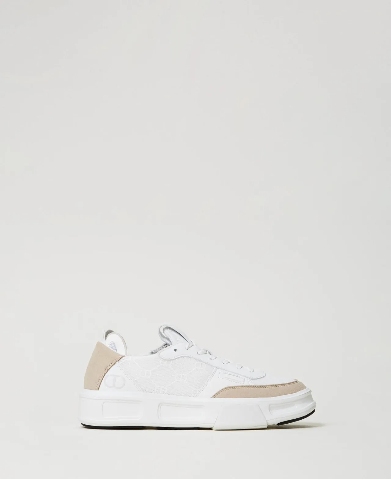 baskets_fessura_color_blo_0.webp Chaussures Plates | Baskets*TWINSET Milano Baskets Fessura Color Block Blanc