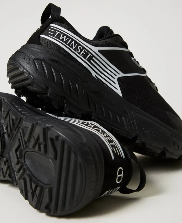 baskets_fessura_rayes_ave_3-1.webp Chaussures Plates | Baskets*TWINSET Milano Baskets Fessura Rayées Avec Logo Contrasté Noir