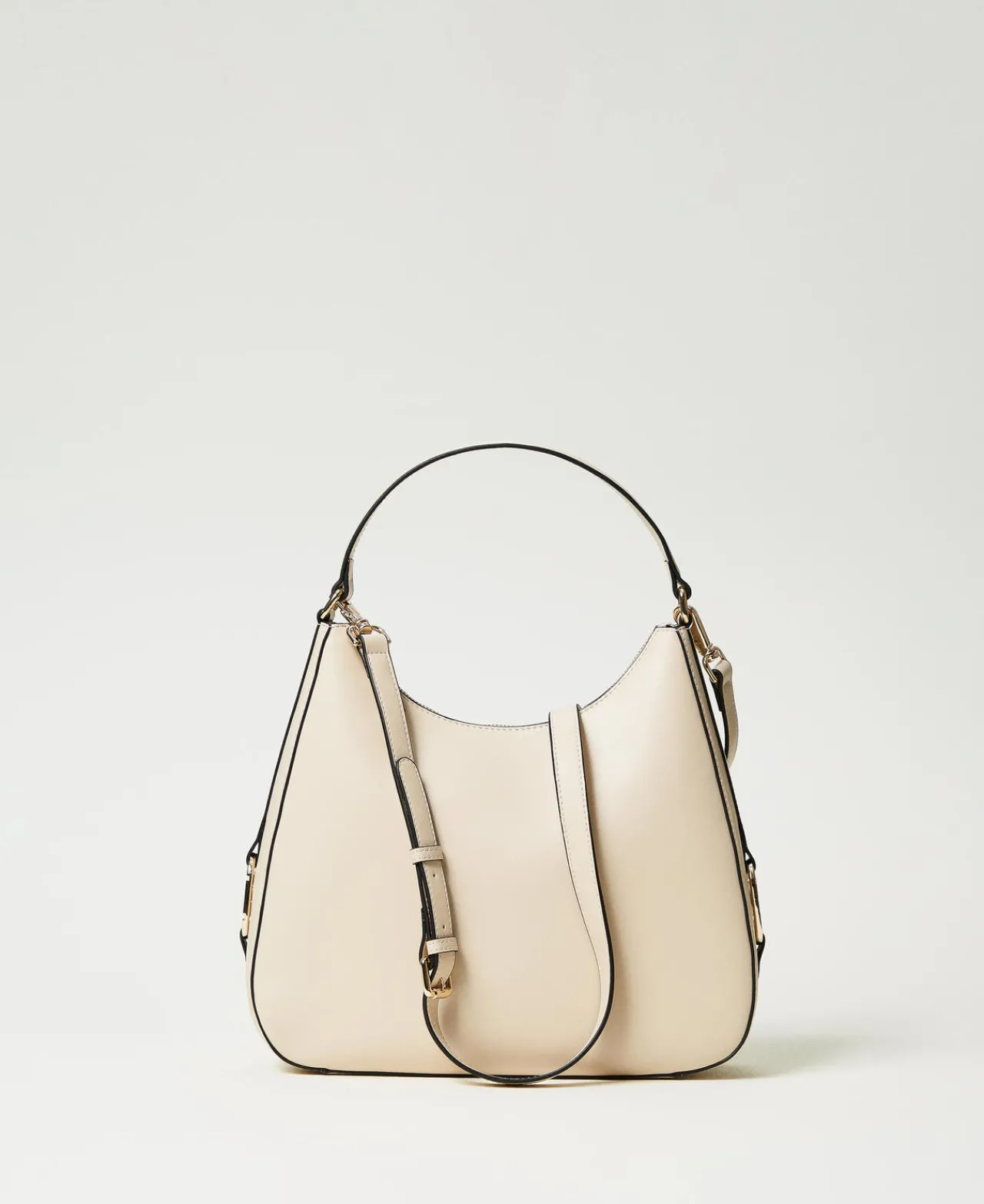 besace_avec_boucle_oval_t_0.webp Besaces | Sacs Porté Épaule*TWINSET Milano Besace Avec Boucle Oval T Blanc « Old White »