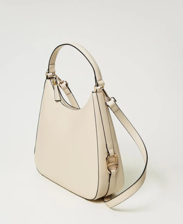 besace_avec_boucle_oval_t_2.webp Besaces | Sacs Porté Épaule*TWINSET Milano Besace Avec Boucle Oval T Blanc « Old White »