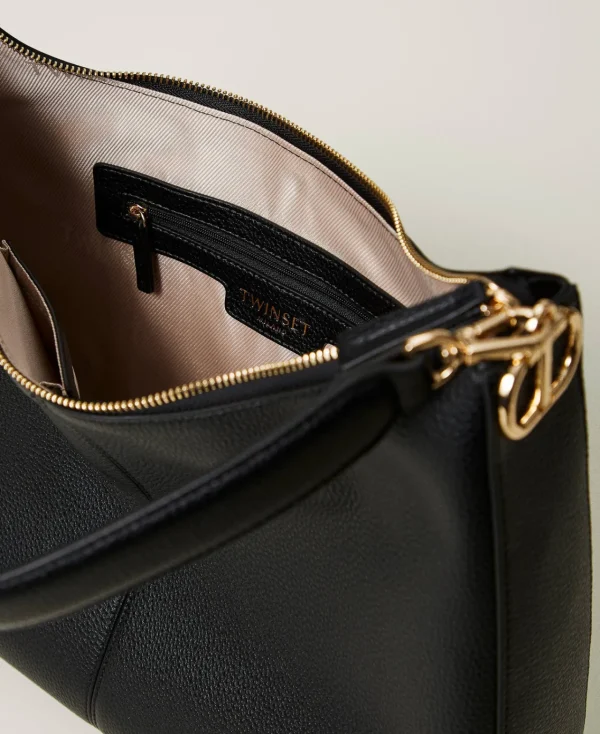 besace_taylor_avec_oval_t_4.webp Besaces | Sacs Porté Épaule*TWINSET Milano Besace «Taylor» Avec Oval T Noir