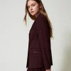 Blousons Et Doudounes | Blazers*TWINSET Milano Blazer à Carreaux Avec Lurex Potent Purple