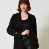 blazer_avec_bride_oval_t_0.webp Blousons Et Doudounes | Blazers*TWINSET Milano Blazer Avec Bride Oval T Noir