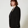 blazer_avec_bride_oval_t_2.webp Blousons Et Doudounes | Blazers*TWINSET Milano Blazer Avec Bride Oval T Noir