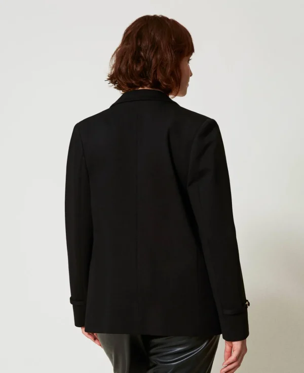 blazer_avec_bride_oval_t_3.webp Blousons Et Doudounes | Blazers*TWINSET Milano Blazer Avec Bride Oval T Noir