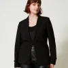 blazer_avec_bride_oval_t_4.webp Blousons Et Doudounes | Blazers*TWINSET Milano Blazer Avec Bride Oval T Noir