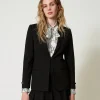 blazer_avec_bride_oval_t_5.webp Blousons Et Doudounes | Blazers*TWINSET Milano Blazer Avec Bride Oval T Noir