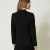blazer_avec_bride_oval_t_7.webp Blousons Et Doudounes | Blazers*TWINSET Milano Blazer Avec Bride Oval T Noir