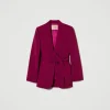 blazer_avec_ceinture_et_c_1.webp Blousons Et Doudounes | Blazers*TWINSET Milano Blazer Avec Ceinture Et Chaîne Oval T Violet « Prune Rouge »