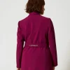 blazer_avec_ceinture_et_c_3.webp Blousons Et Doudounes | Blazers*TWINSET Milano Blazer Avec Ceinture Et Chaîne Oval T Violet « Prune Rouge »