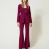 blazer_avec_ceinture_et_c_8.webp Blousons Et Doudounes | Blazers*TWINSET Milano Blazer Avec Ceinture Et Chaîne Oval T Violet « Prune Rouge »