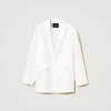 blazer_avec_sequins_allov_1.webp Blousons Et Doudounes | Blazers*TWINSET Milano Blazer Avec Sequins All-over Blanc "Papers"