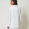 blazer_avec_sequins_allov_4.webp Blousons Et Doudounes | Blazers*TWINSET Milano Blazer Avec Sequins All-over Blanc "Papers"