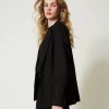 blazer_avec_strass_dgrads_2.webp Blousons Et Doudounes | Blazers*TWINSET Milano Blazer Avec Strass Dégradés Noir