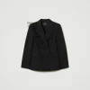 blazer_avec_volant_en_tul_1.webp Blousons Et Doudounes | Blazers*TWINSET Milano Blazer Avec Volant En Tulle Noir