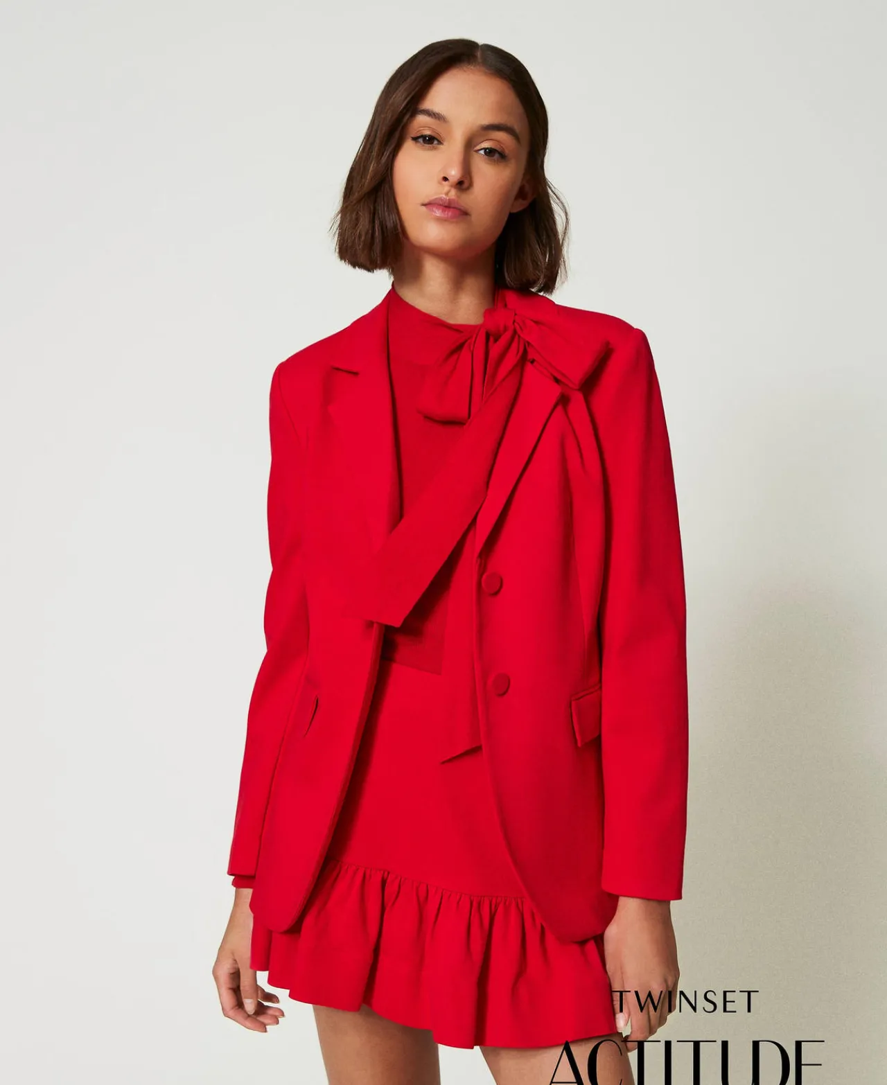 blazer_droit_0.webp Blousons Et Doudounes | Blazers*TWINSET Milano Blazer Droit Fiery Red