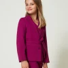 blazer_droit_avec_ceintur_0.webp Blousons Et Manteaux*TWINSET Milano Blazer Droit Avec Ceinture Magenta Purple