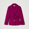 blazer_droit_avec_ceintur_1.webp Blousons Et Manteaux*TWINSET Milano Blazer Droit Avec Ceinture Magenta Purple