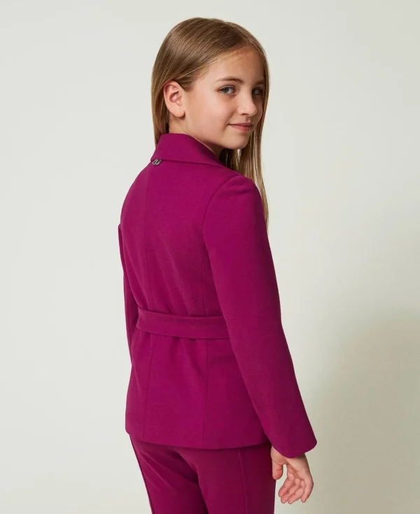 blazer_droit_avec_ceintur_3.webp Blousons Et Manteaux*TWINSET Milano Blazer Droit Avec Ceinture Magenta Purple