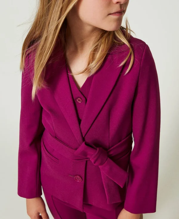 blazer_droit_avec_ceintur_4.webp Blousons Et Manteaux*TWINSET Milano Blazer Droit Avec Ceinture Magenta Purple