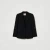 Blousons Et Doudounes | Blazers*TWINSET Milano Blazer En Crêpe Cady Avec Boutons De Manchette Noir