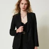 Blousons Et Doudounes | Blazers*TWINSET Milano Blazer En Dentelle Macramé Noir