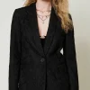 blazer_en_dentelle_macram_4.webp Blousons Et Doudounes | Blazers*TWINSET Milano Blazer En Dentelle Macramé Noir