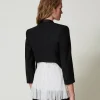 Blazers | Blousons Et Doudounes*TWINSET Milano Blazer En Sergé De Laine Mélangée Noir