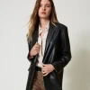 Blousons Et Doudounes | Blazers*TWINSET Milano Blazer MYFO Effet Cuir Noir