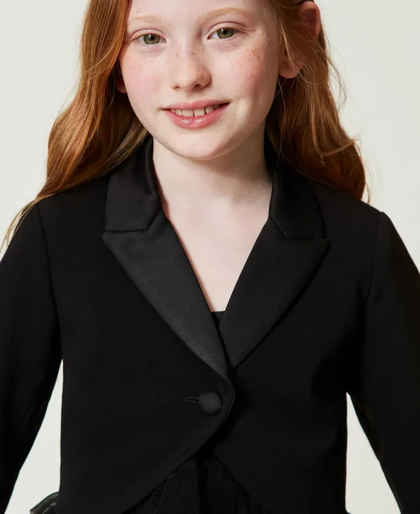 Blousons Et Manteaux*TWINSET Milano Blazer Spencer En Flanelle Noir