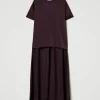 blouse_asymtrique_en_sati_1.webp Blouses Et Chemises*TWINSET Milano Blouse Asymétrique En Satin Et Crêpe Georgette Potent Purple