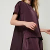 blouse_asymtrique_en_sati_4.webp Blouses Et Chemises*TWINSET Milano Blouse Asymétrique En Satin Et Crêpe Georgette Potent Purple