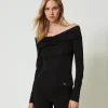 Blouses Et Chemises*TWINSET Milano Blouse Avec Col Froncé Noir