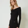 Blouses Et Chemises*TWINSET Milano Blouse Avec Col Froncé Noir
