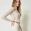 blouse_cropped_en_dentell_3-1.webp Blouses Et Chemises*TWINSET Milano Blouse Cropped En Dentelle Macramé Blanc « Old White »
