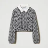 blouse_en_crpe_de_chine_a_1-1.webp Blouses Et Chemises*TWINSET Milano Blouse En Crêpe De Chine Avec Imprimé Imprimé Oval T Chaîne