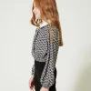 blouse_en_crpe_de_chine_a_2-1.webp Blouses Et Chemises*TWINSET Milano Blouse En Crêpe De Chine Avec Imprimé Imprimé Oval T Chaîne