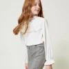 Blouses Et Chemises*TWINSET Milano Blouse En Crêpe De Chine Avec Jabot Off White