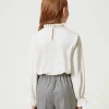 Blouses Et Chemises*TWINSET Milano Blouse En Crêpe De Chine Avec Jabot Off White