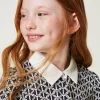 blouse_en_crpe_de_chine_a_4-1.webp Blouses Et Chemises*TWINSET Milano Blouse En Crêpe De Chine Avec Imprimé Imprimé Oval T Chaîne