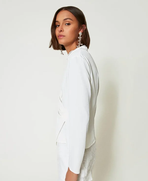 Blouses Et Chemises*TWINSET Milano Blouse En Crêpe De Chine Recyclé Crème White