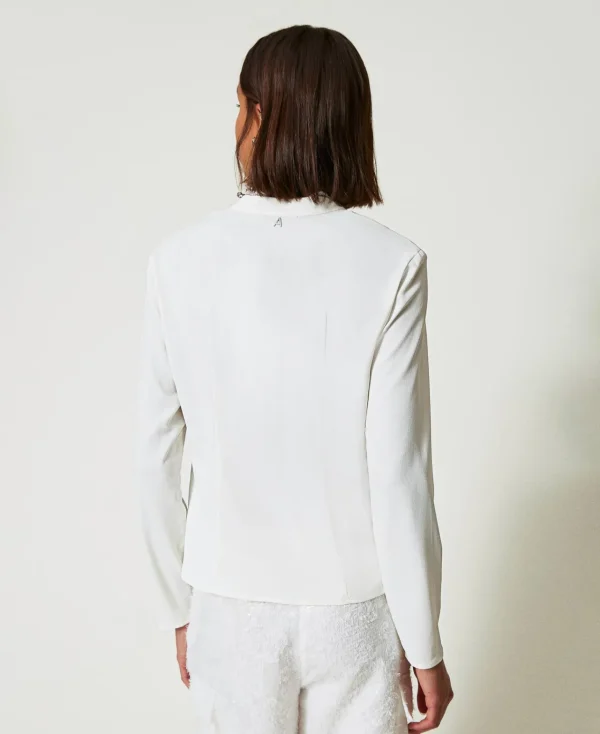 Blouses Et Chemises*TWINSET Milano Blouse En Crêpe De Chine Recyclé Crème White