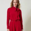 Blouses Et Chemises*TWINSET Milano Blouse En Soie Mélangée Avec Nœud Rouge Vénitien